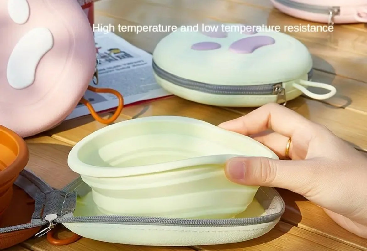 Zip up Double Bowl Travel Feeder