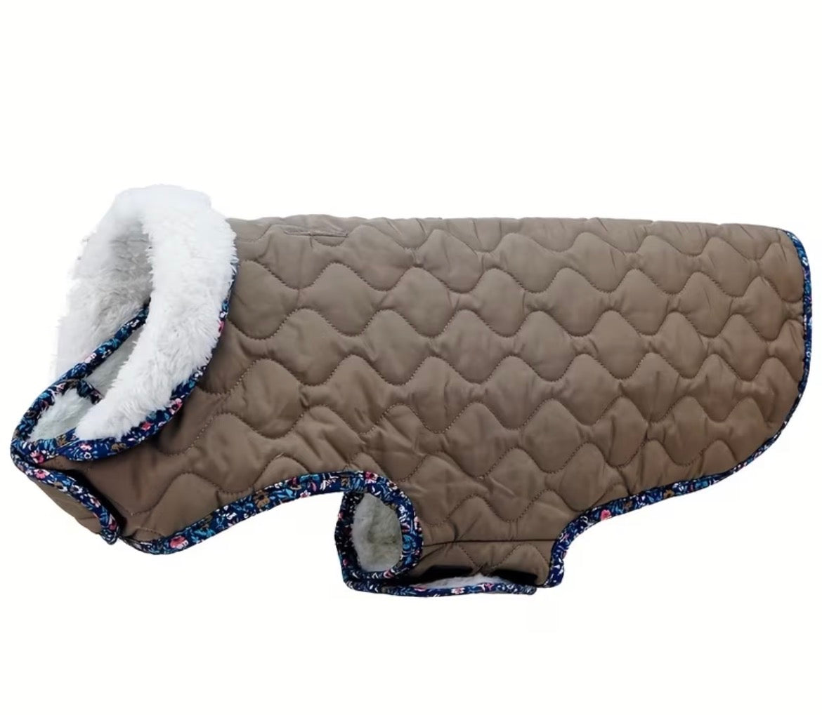 Quilted Fleece-Lined Dog Coat