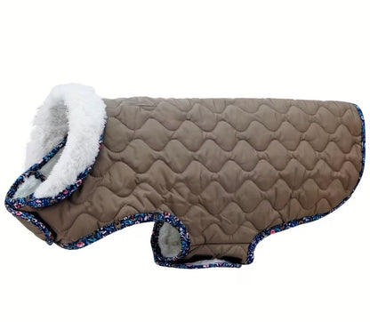 Quilted Fleece-Lined Dog Coat