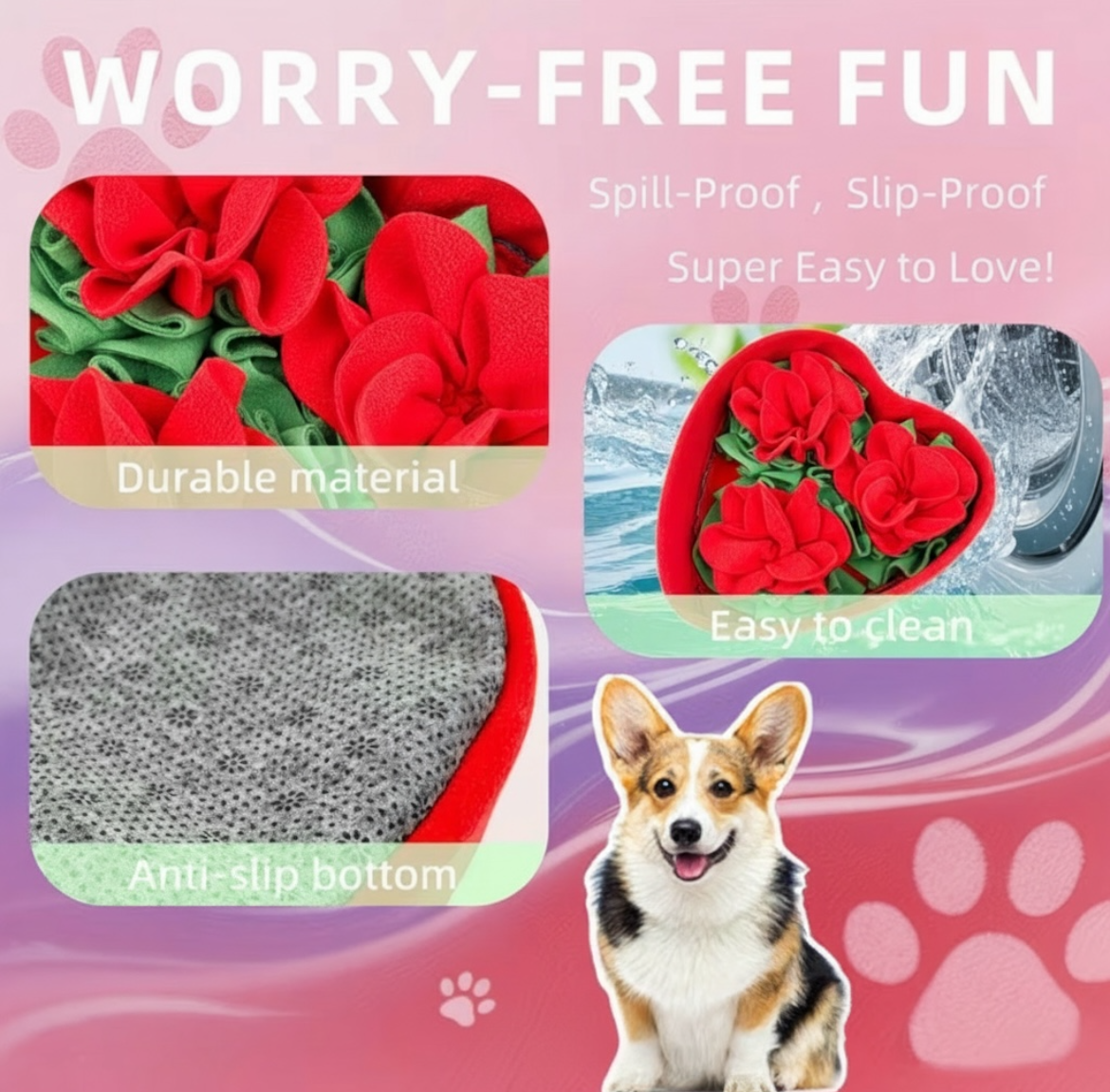 Hearts and Flowers Snuffle Mat